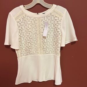Elegant Cream Lace Women's Top